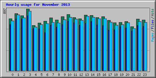 Hourly usage for November 2013